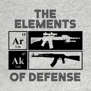 The Elements of Defense AR15 AK47 Periodic Table T-Shirt